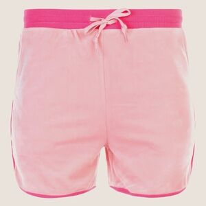 PARIS HILTON Velour Two-Tone Pink Athleisure Shorts Athletic Lounge Large L NWT